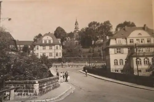 tolle alte Fotokarte - Bahnhofstrasse - Wurzbach Thüringen  50-60er Jahre ?