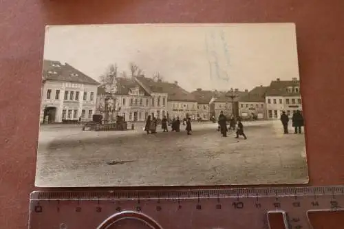 tolles altes Foto - Marktplatz  Schluckenau , Brunnen - 1910-20 ?