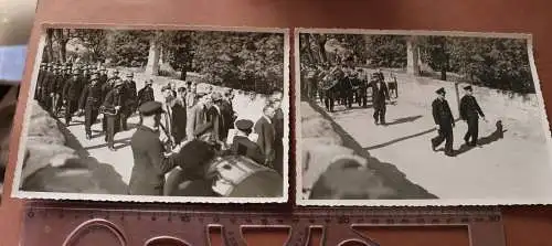 zwei alte Fotos - Festmarsch - Feuerwehr - Ort ??  30-50er Jahre