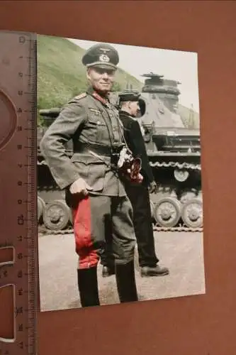 neuzeitliche Kopie, Abzug Erwin Rommel mit Panzer - Farbdia ?