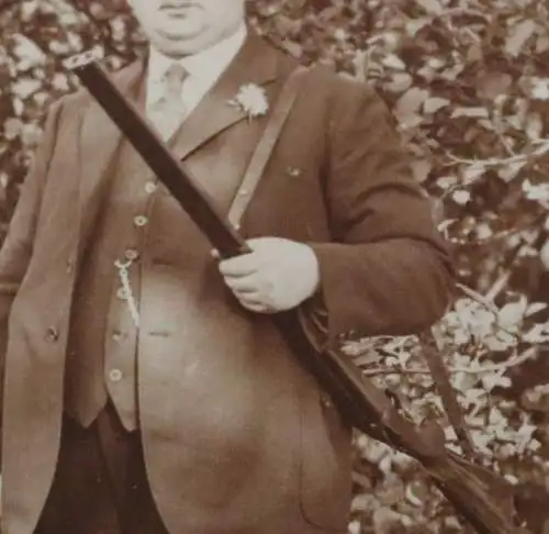 altes Foto - Mann mit Schrotgewehr, Flinte , Gewehr - Jäger ? 20-30er Jahre