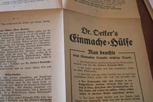 zwei alte Werbeblätter Dr. Oetker mit Rezepte aus Versuchsküche - 20-30er Jahre?