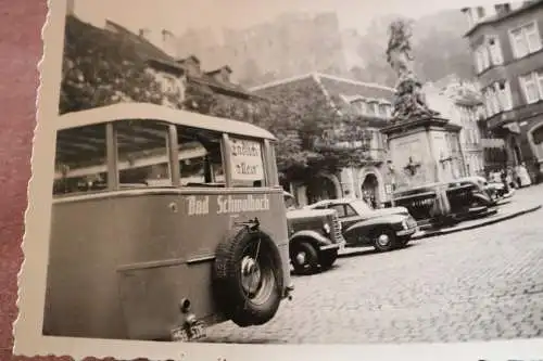 tolles altes Foto - Kornmarkt Heidelberg - Oldtimer - Bus und PKW 