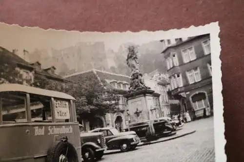 tolles altes Foto - Kornmarkt Heidelberg - Oldtimer - Bus und PKW 