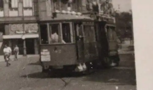 tolles altes Foto - Strassenbahn - Gebäude Broadway - Niederlande - 40-50er Jah