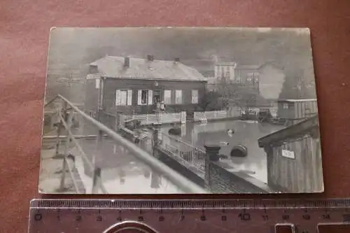 altes Foto - überschwemmtes Dorf Stadt  Tal-Str. Elsass ? Frankreich ? Ort ?  