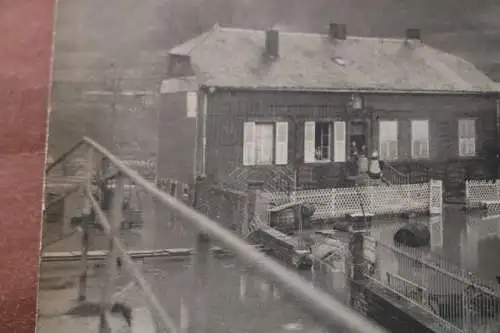 altes Foto - überschwemmtes Dorf Stadt  Tal-Str. Elsass ? Frankreich ? Ort ?