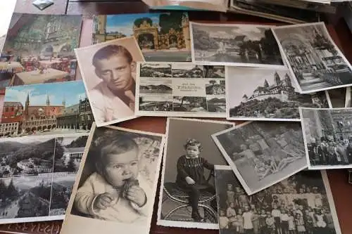kleines Konvolut alter Fotos und AK´s  - Familie , Orte usw 