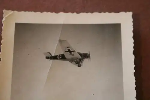 tolles altes Foto -  Junkers W 34  im Flug - Raum Oschatz ?