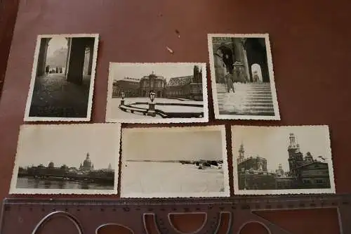 sechs tolle alte Fotos - Dresden - Zwinger - Flugplatz Heller  30-40er Jahre