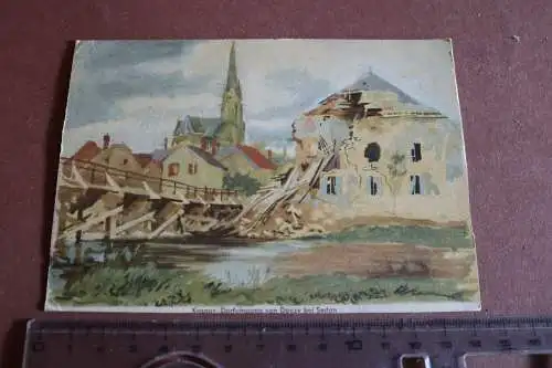 Alte Künstlerkarte  Kaspar. Dorfeingang von Douzy bei Sedan 1941