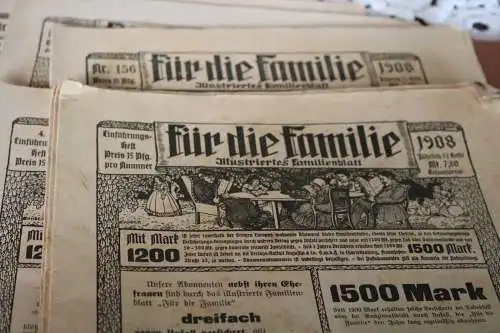 11 tolle alte Zeitschriften - Für die Familie - Illustriertes Familienbla  1908