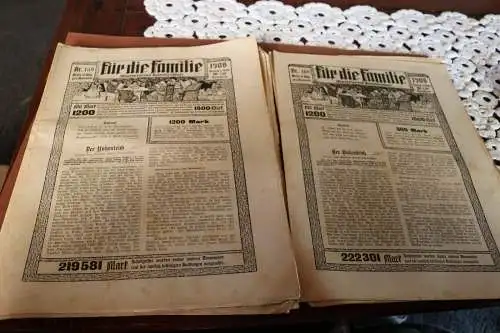 11 tolle alte Zeitschriften - Für die Familie - Illustriertes Familienbla  1908