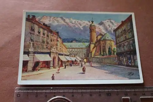 zwei alte Karten - Alpenländische Kunst -  Ansichten Innsbruck   20-30er Jahre