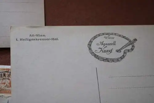 drei alte Karten - Wiener Aquarell Kunst -  Ansichten Wiens  20-30er Jahre