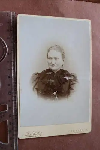 altes Kabinettfoto - Portrait einer Frau - Freiberg Sachsen 