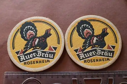 zwei alte Bierdeckel - Auer-Bräu  Rosenheim 