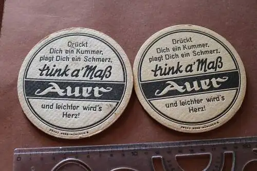 zwei alte Bierdeckel - Auer-Bräu  Rosenheim 
