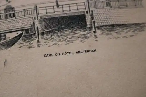 tolle alte Karte - Carlton Hotel Amsterdam mit Gedicht  Alter ???