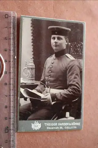 altes CDV Foto - Portrait eines Soldaten  Celle