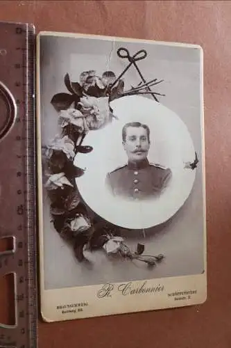 tolles altes Kabinettfoto - Portrait eines Soldaten - Schöppenstedt 