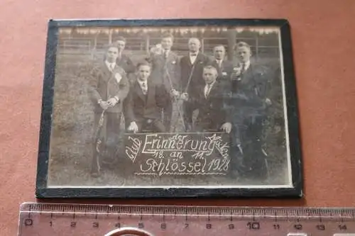 tolles altes Foto hinter Glas - Club der Müken  Erinnerung an Schlössel 1928