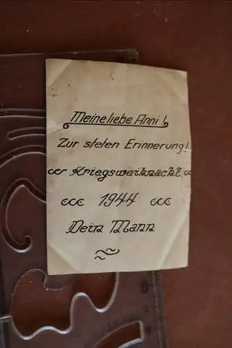 altes Portrait eines Soldaten mit Widmung 1944 