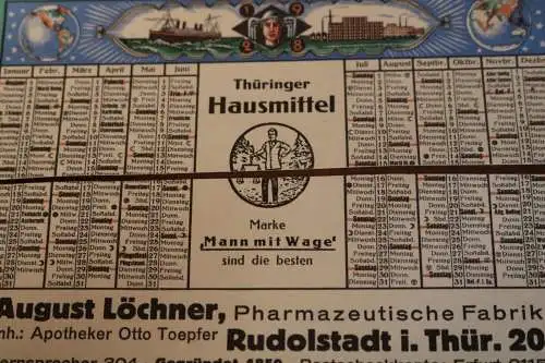 toller alter Kalender Postkartengröße 1928  A. Löchner , Rudolstadt