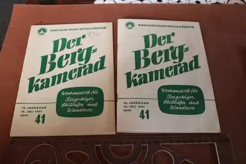 zwei alte Hefte - Der Berg-Kamerad Nr 41 - 1951 - Bergverlag 