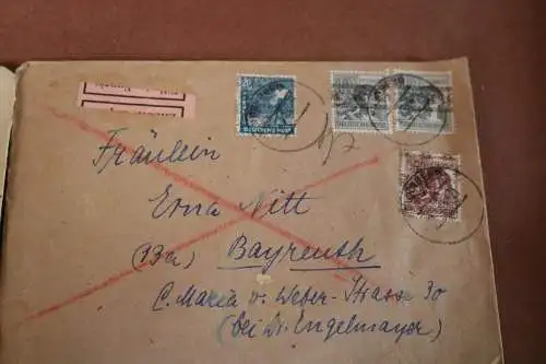 zwei alte Umschläge Briefmarken Bizone ?? 1948 
