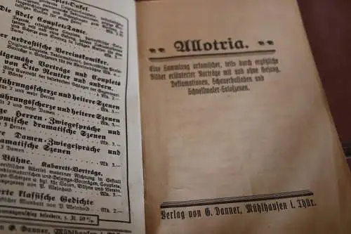 altes Buch - Allotria -  komische Geschichten usw. Danner Verlag  20-30er Jahre?