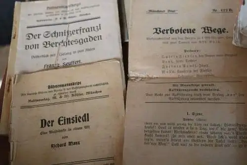 sieben alte Bühnenmanuskripte - Theaterstücke ?? 1910-30 ????