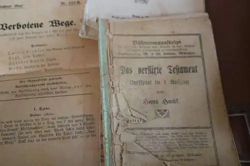 sieben alte Bühnenmanuskripte - Theaterstücke ?? 1910-30 ????