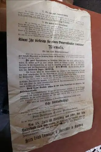 tolles altes Wahlflugblatt der Partei Das Zentrum Volkspartei Augsburg  20er Jah