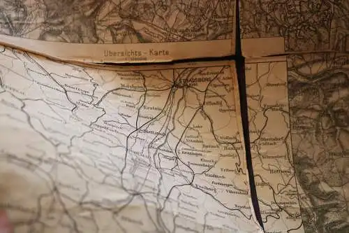 sehr alte Karte - Raum Elsass  - Pfetterhausen, Diefmatten 1900-1914 auf Leinen