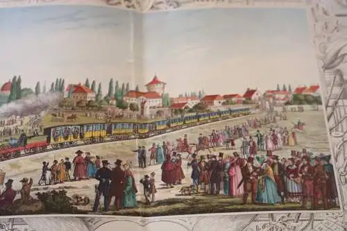 DIN A4  Deutschland erste Eisenbahn - Nürnberg Fürth 1835 - neuerer Druck