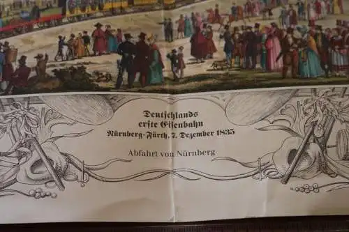 DIN A4  Deutschland erste Eisenbahn - Nürnberg Fürth 1835 - neuerer Druck