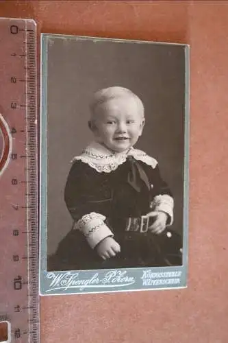 tolles altes CDV Foto - kleiner fröhlicher Junge - Wattenscheid 