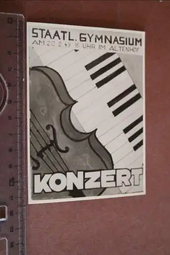 tolles altes Foto Plakat - Staatl. Gymnasium im Altenhof - Konzert  1949