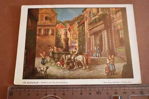 tolle alte Karte - Alt Kulmbach Rathaus mit Zinsfelderbrunnen 1946 Poststempel 