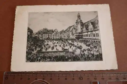 tolle alte Karte Messestadt Leipzig - Markt mit Altem Rathaus 1947