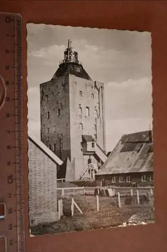 tolle alte Karte - Insel Neuwerk - Leuchtturm und Ferienheim  50-60er Jahre