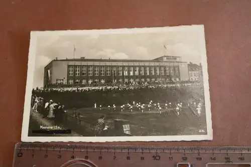 tolle alte Karte - Meerane Sachsen Haus der Turngemeinde Sport Vorführung 1948