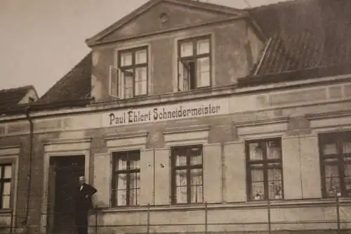 tolles altes Foto - Gebäude Haus - Paul Ehlert Schneidermeister 1910/20 - Ort ??