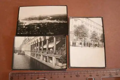 drei tolle alte Fotos - Hamburg Hafen , Neustadt und Barmbek Geschäft 1929