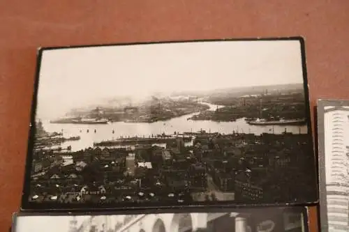 drei tolle alte Fotos - Hamburg Hafen , Neustadt und Barmbek Geschäft 1929