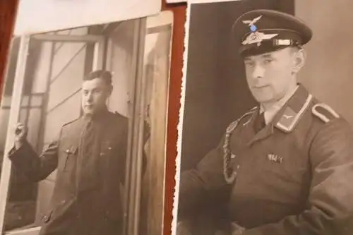 neun alte Fotos - Portraits eines Soldaten WK I und II   Hamburg