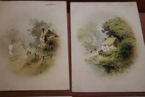 sechs tolle alte Künstlerkarten - romantische Ansichten - Künstler ??1915-16 