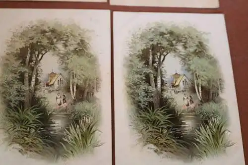 sechs tolle alte Künstlerkarten - romantische Ansichten - Künstler ??1915-16 
