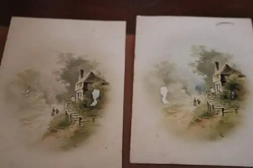 sechs tolle alte Künstlerkarten - romantische Ansichten - Künstler ??1915-16 